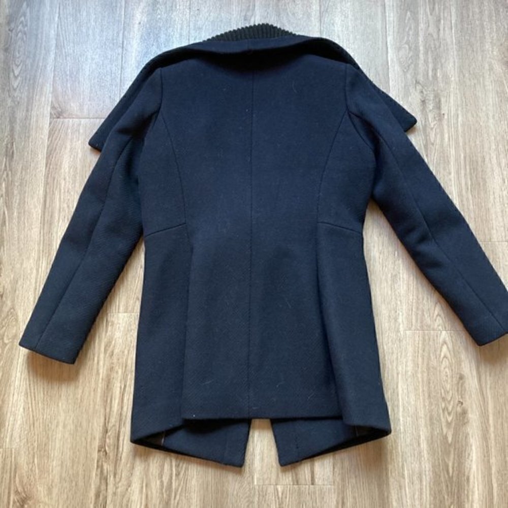Trina Turk Wool Blend Navy Blue Single Breast Peacoat Size 10 - Picture 11 of 11